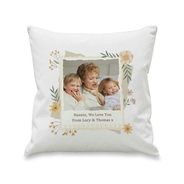 Personalised Memento Company Personalised Wild Flowers Photo Upload Cushion