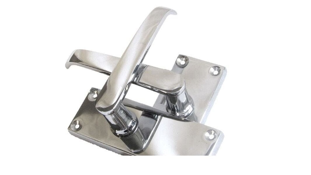 EDH Door Hardware Victorian Straight Chrome Door Handles – Interior Lever Handles + Tubular Latch