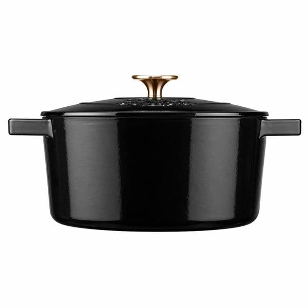 Cooks Professional 26cm Cast Iron Casserole | Black