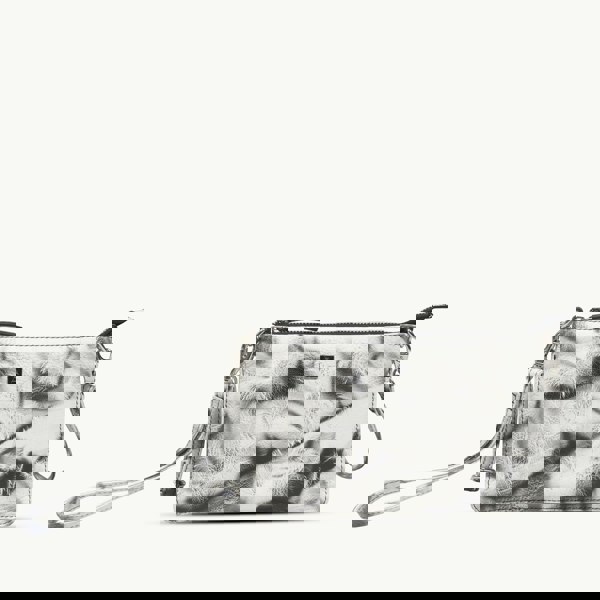 Assots London 'TODD' Black & White Tie Dye Real Leather Crossbody Wristlet Bag