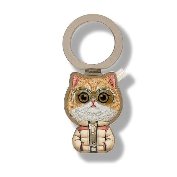 Nimmy Friends Nimmy Cool & Cute 2.0 Orange Cat Embroidery Magnetic Stand with MagSafe Orange - N-KM-BSZJ-05