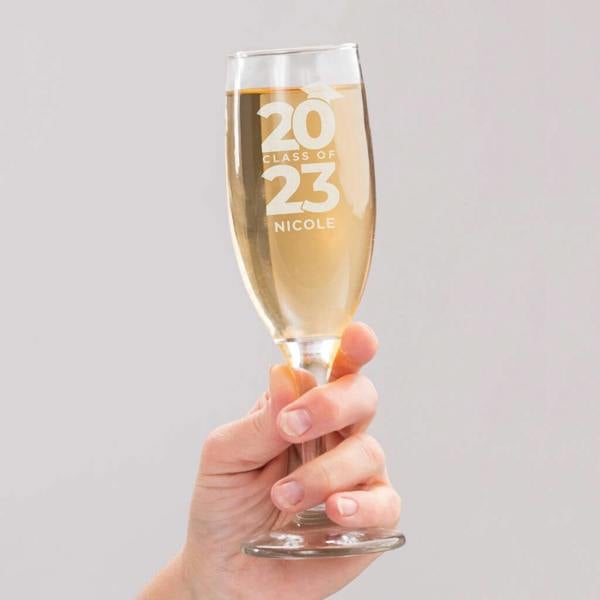 Personalised 'Class Of' Graduation Flute - close-up detail