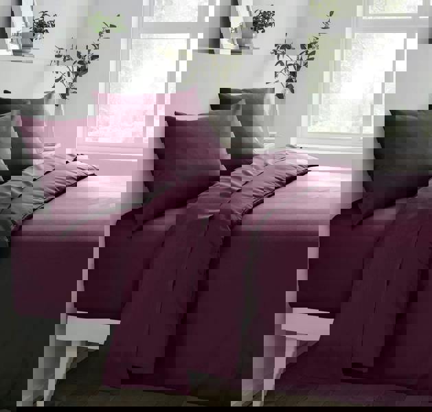 Polycotton Deluxe Pillowcase Non Iron - Plum