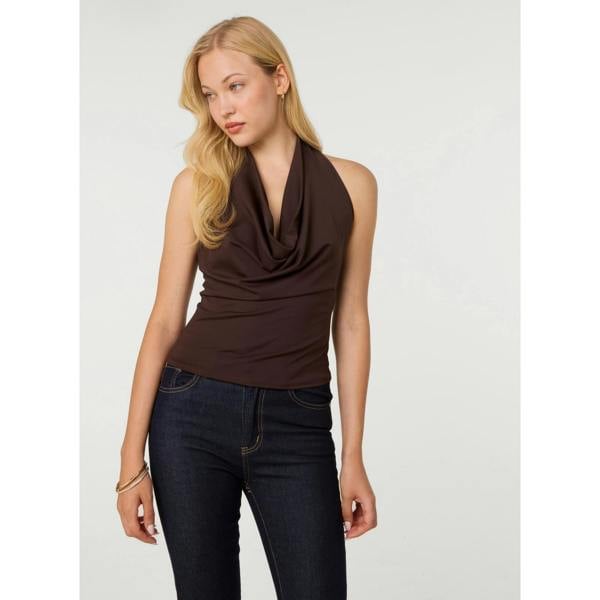 Pink Vanilla Halterneck Cowl Soft Stretch Top
