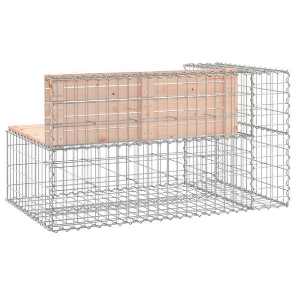 Berkfield Garden Bench Gabion Design 122x71x65.5 cm Solid Wood Douglas