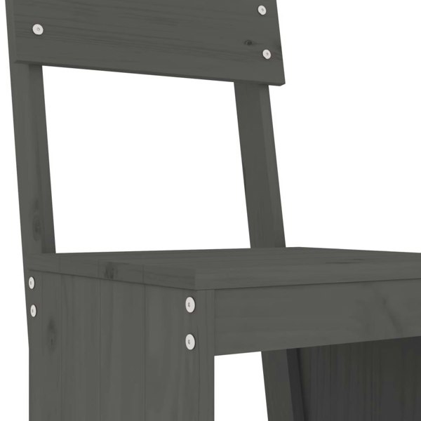 Berkfield Bar Stools 2 pcs Grey 40x48.5x115.5 cm Solid Wood Pine