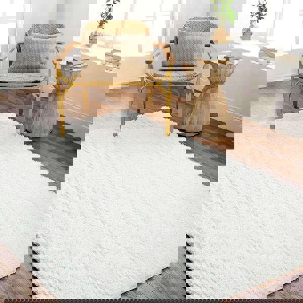 Livabliss Nomadic-Shaggy Ivory Modern Graphic Soft Plush Pile Rug