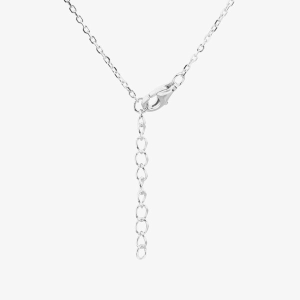 T. H. Baker Silver Rhodium Plated Blue Cubic Zirconia Hexagon Halo Pendant Necklace 8.19.2024
