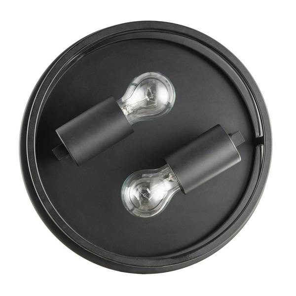 Industrial Vintage Black Round Flush Ceiling Light with Wire Design Image 5