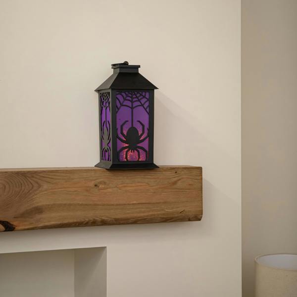 Samuel Alexander 32cm Battery Powered Light up Spider Halloween Lantern with LEDs