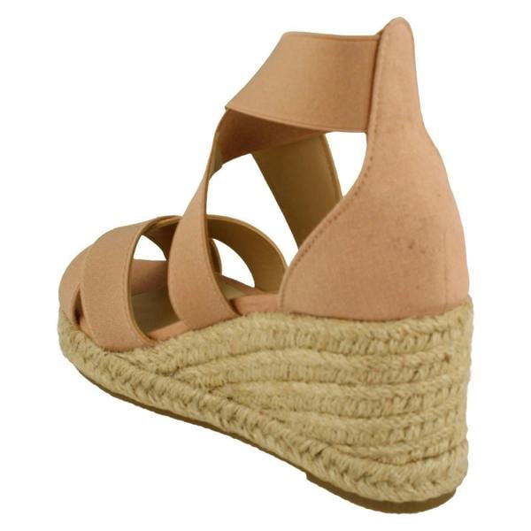 Savannah Ladies Savannah Elasticated Strap Wedge Heeled Sandals F2300