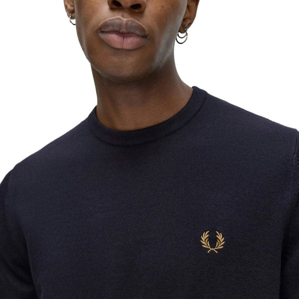 Fred Perry Classic Crew Neck Jumper Navy