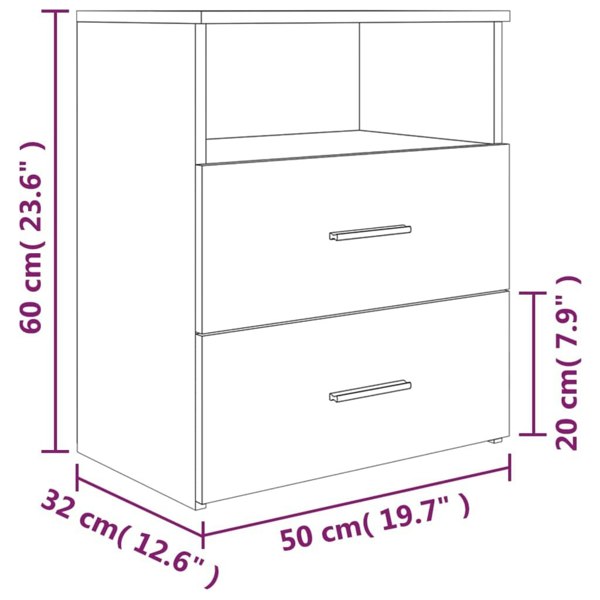 Berkfield Bed Cabinets 2 pcs Smoked Oak 50x32x60 cm