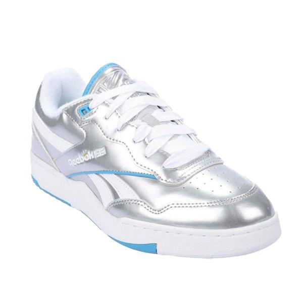 Reebok Womens/Ladies BB 4000 II Metallic Leather Trainers - Silver - 