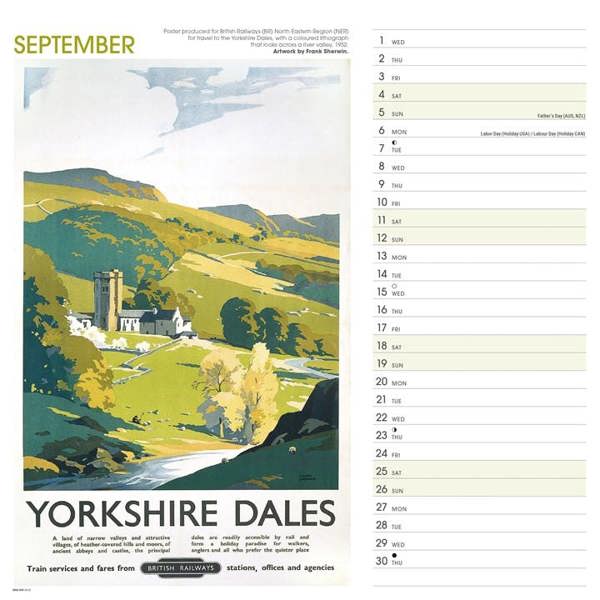 National Railway Museum, Yorkshire Poster Art Calendar 2027, Wall Calendars, Month To View, Travel, Gift