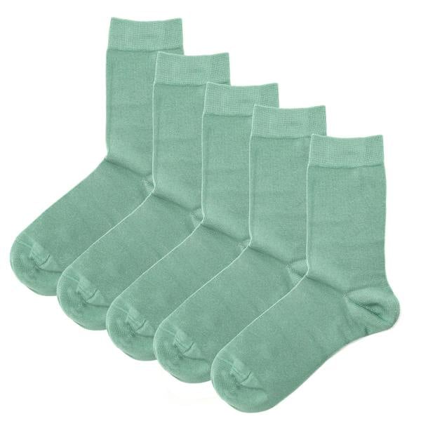 Jemsox Luxury Socks Multipack 3 Pairs / 5-Pairs Green Plain Colour Men's Crew Socks Size 7-12