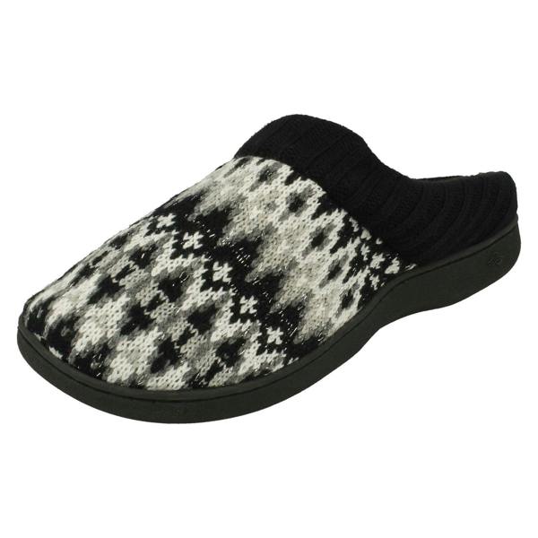 Four Seasons Ladies Four Seasons Knitted Mule Slippers Jane