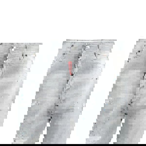 Dsquared Cool Guy Paint Splash Ripped Slim Fit Jeans   in  Grey