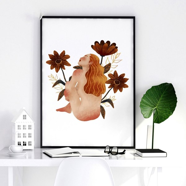 Framed pictures for bathrooms | set of 2 Ladies wall art prints