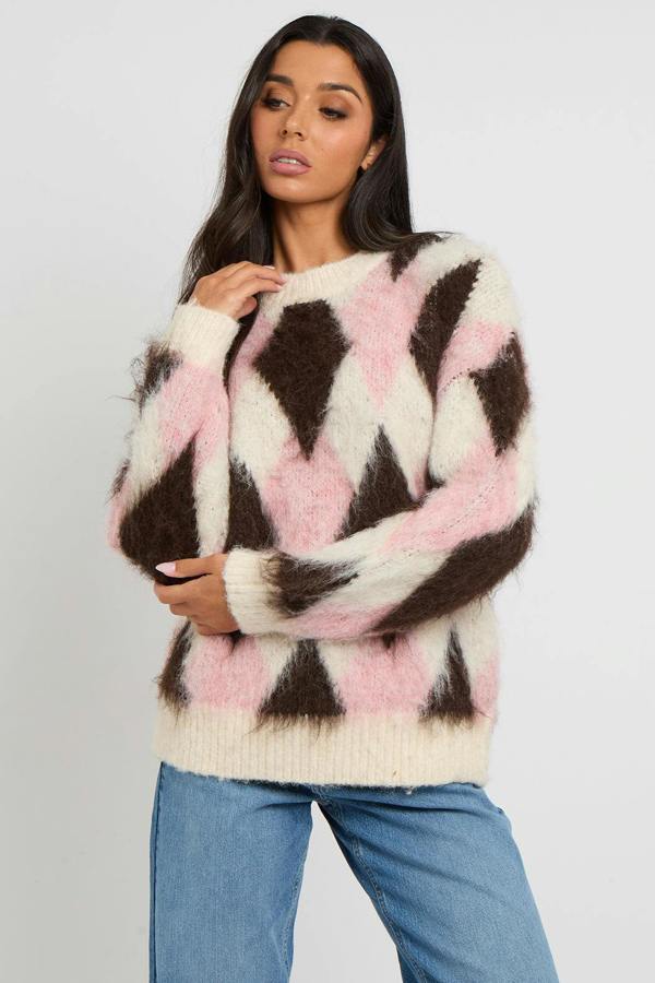 Urban Bliss Argyle Wool-Blend Jumper