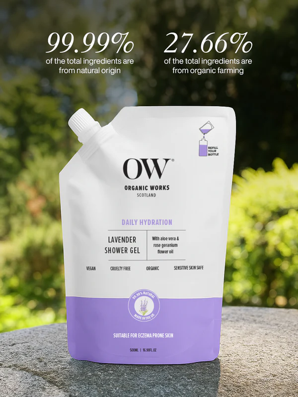 Organic Works Lavender Relax & Replenish Shower Gel - 500ml