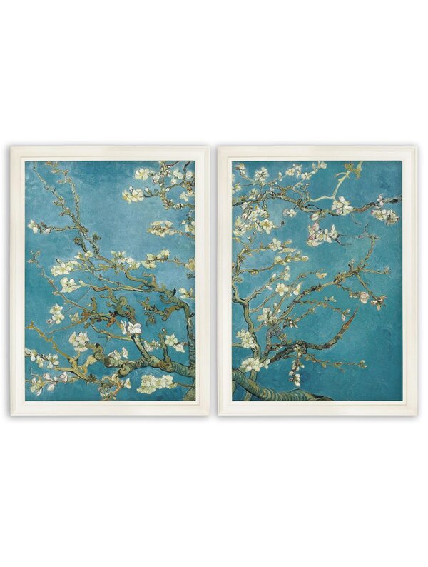Exceptional Art Almond Blossom - Vincent Van Gogh Set of 2 Prints - 70 x 95cm - Ivory - Set of 2