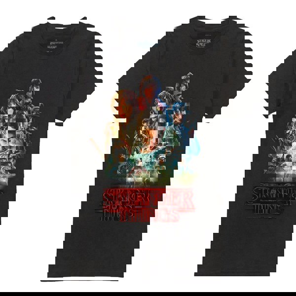 Stranger Things Unisex Adult Poster T-Shirt - Black