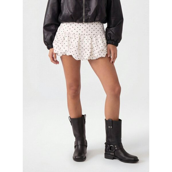 Pink Vanilla Polka Dot Puff Ball Skirt