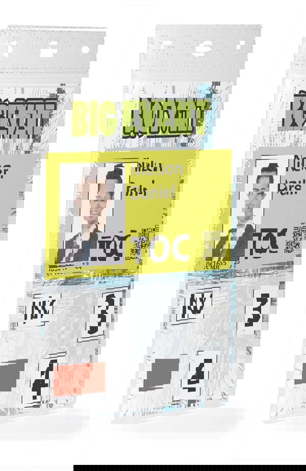 Durable Name Badge ID Card Holders Clear and Punched | A6 Portrait | 20 Pack