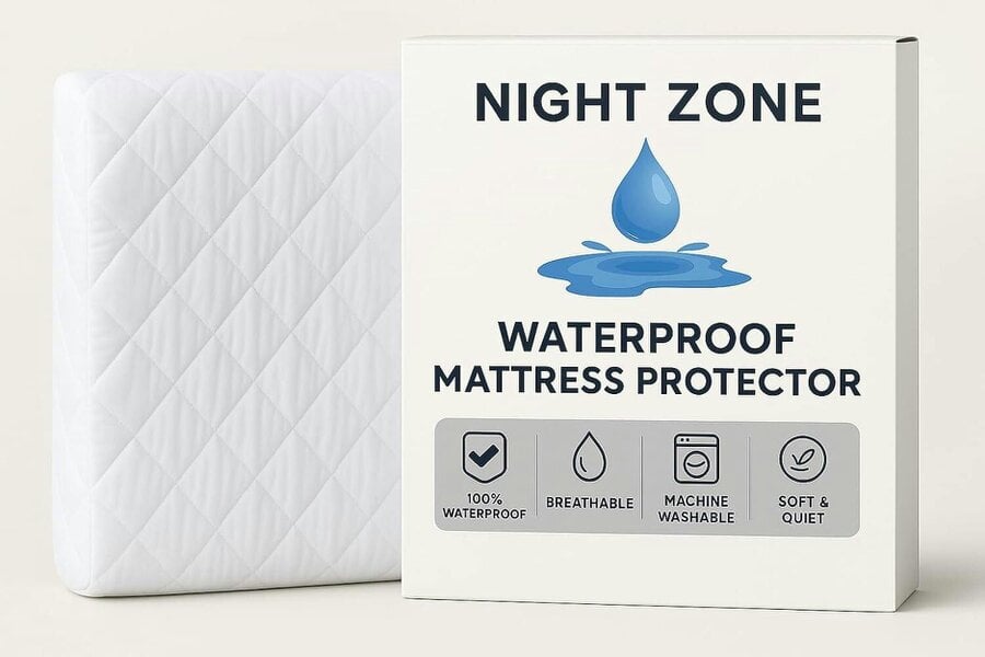 Night Zone Waterproof Quilted Mattress Protector 30cm Deep – Breathable Mattress Cover