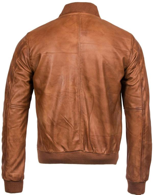 Infinity Leather Mens Varisty Classic Leather Bomber Jacket