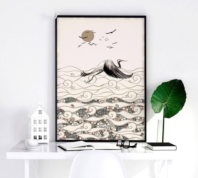 Japanese art print | Set of 2 wall art prints for living room