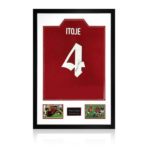Maro Itoje Signed British & Irish Lions 2025 Shirt Premium Frame