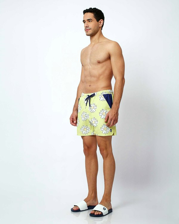 Randy Cow Daisies - Swim Shorts with Waterproof Pocket