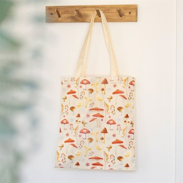 Serano Mushroom Print Polycotton Tote Bag