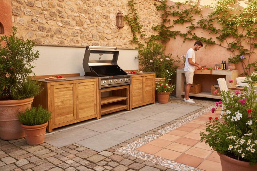 Ocean Designs Barletta Teak Outdoor Kitchen Set 6