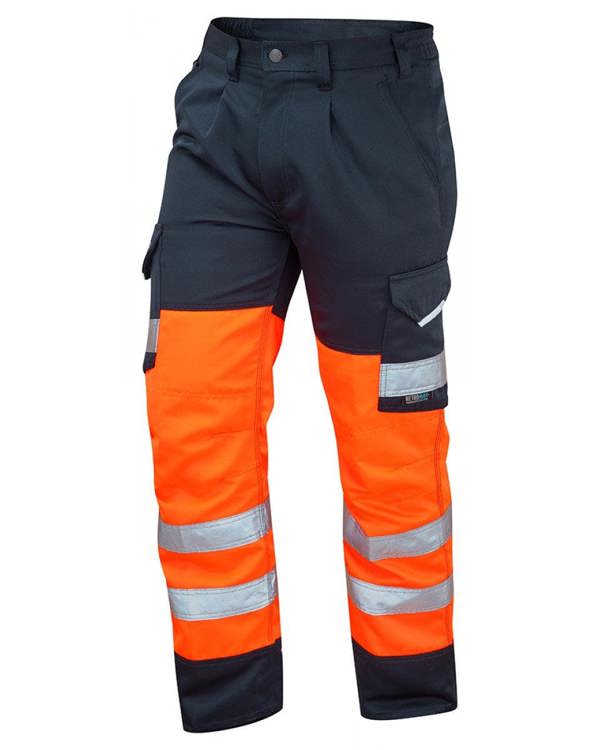 Bideford Orange Dual Colour Cargo Trouser Leo Workwear