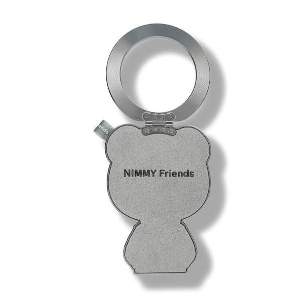 Nimmy Friends Nimmy Cool & Cute 2.0 Grey Bear Embroidery Magnetic Stand with MagSafe Grey - N-KM-BSZJ-11-A