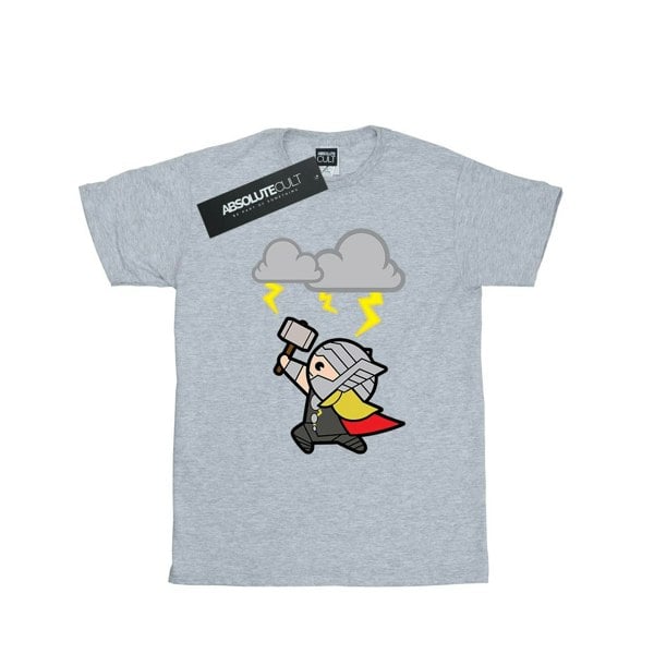 Marvel Womens/Ladies Kawaii Thor God Of Thunder Cotton Boyfriend T-Shirt - Sports Grey