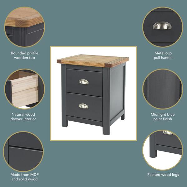 Core Products Dunkeld 2 Drawer Bedside Cabinet