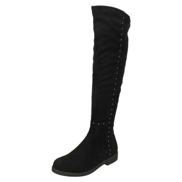 Spot On Ladies Spot On Mid Heel Knee High Boots
