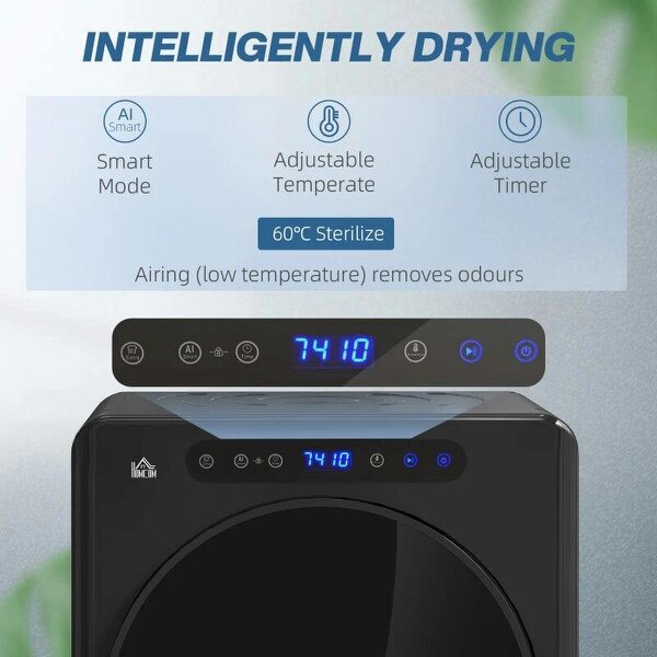 4kg Compact 40-60℃ Tumble Dryer - Black