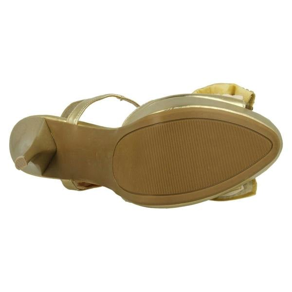 Spot On Ladies Spot On Platform High Heels With Diamante Bow