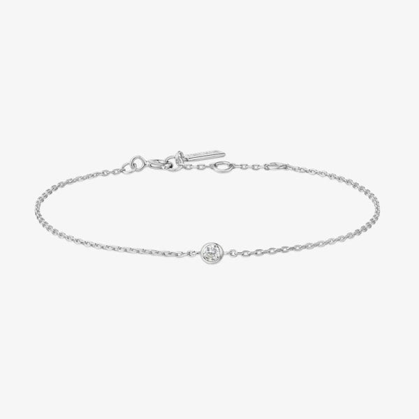 Ania Haie Vogue Maven Sterling Silver Sparkle Bezel Bracelet B062-01H