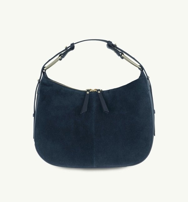 Apatchy London The Charlie Navy Suede Bag