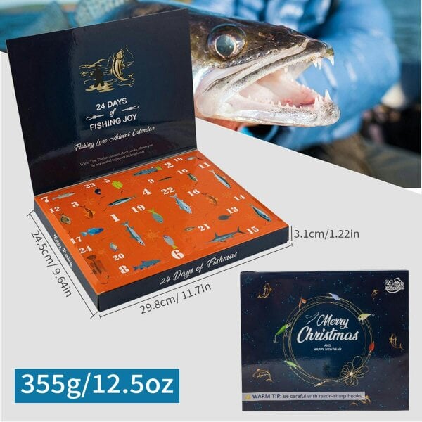 Leaper 24-piece Christmas Countdown Fishing Set
