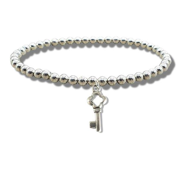 Aye Do Gifts Key Silver Beaded Bracelet