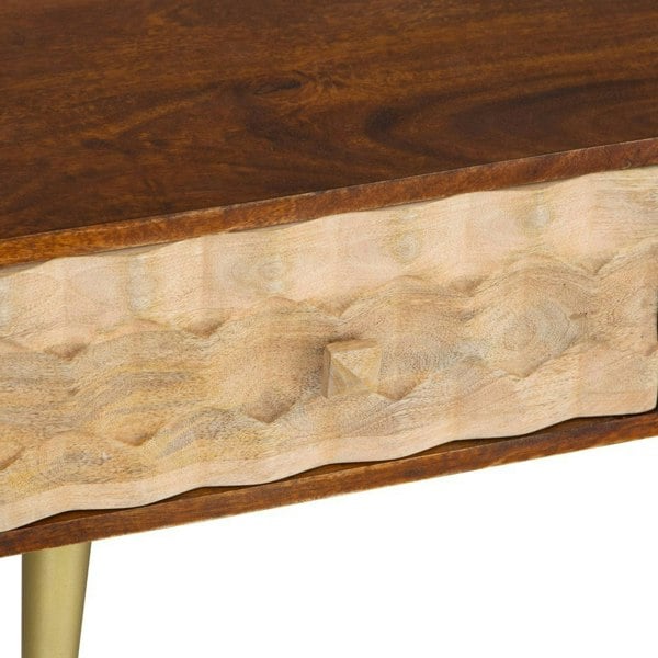 IH Design Perdue Dakota Solid Mango Wood 2 Drawer Coffee Table