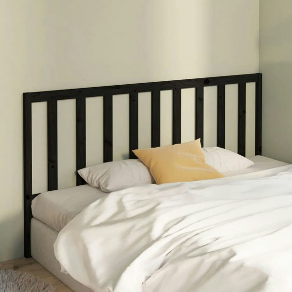 Berkfield Bed Headboard Black 206x4x100 cm Solid Wood Pine