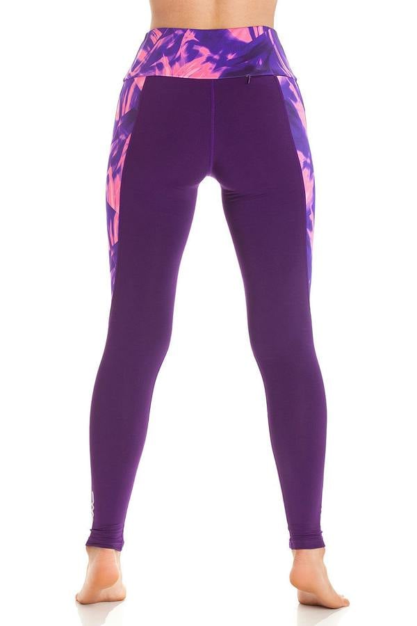 Camille Womens Sportswear Purple & Pink Full Length Leggings